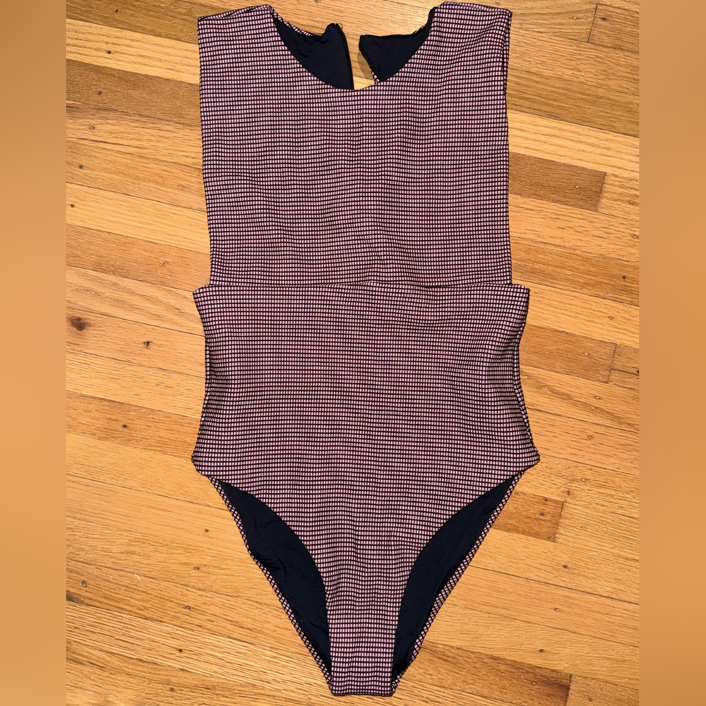 Stone Fox Swim Black and pink swimsuit